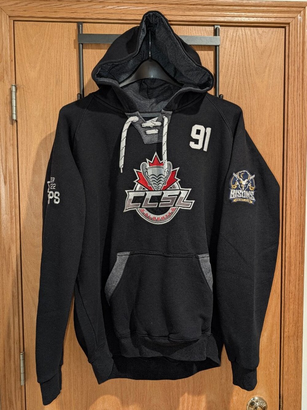 CCSL Alberta Bisons Hockey Club Embroidered Lace-Up Hoodie